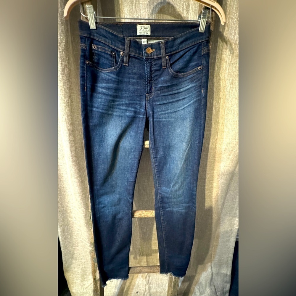 J Crew Toothpick Jeans with raw hem size 28 women’s